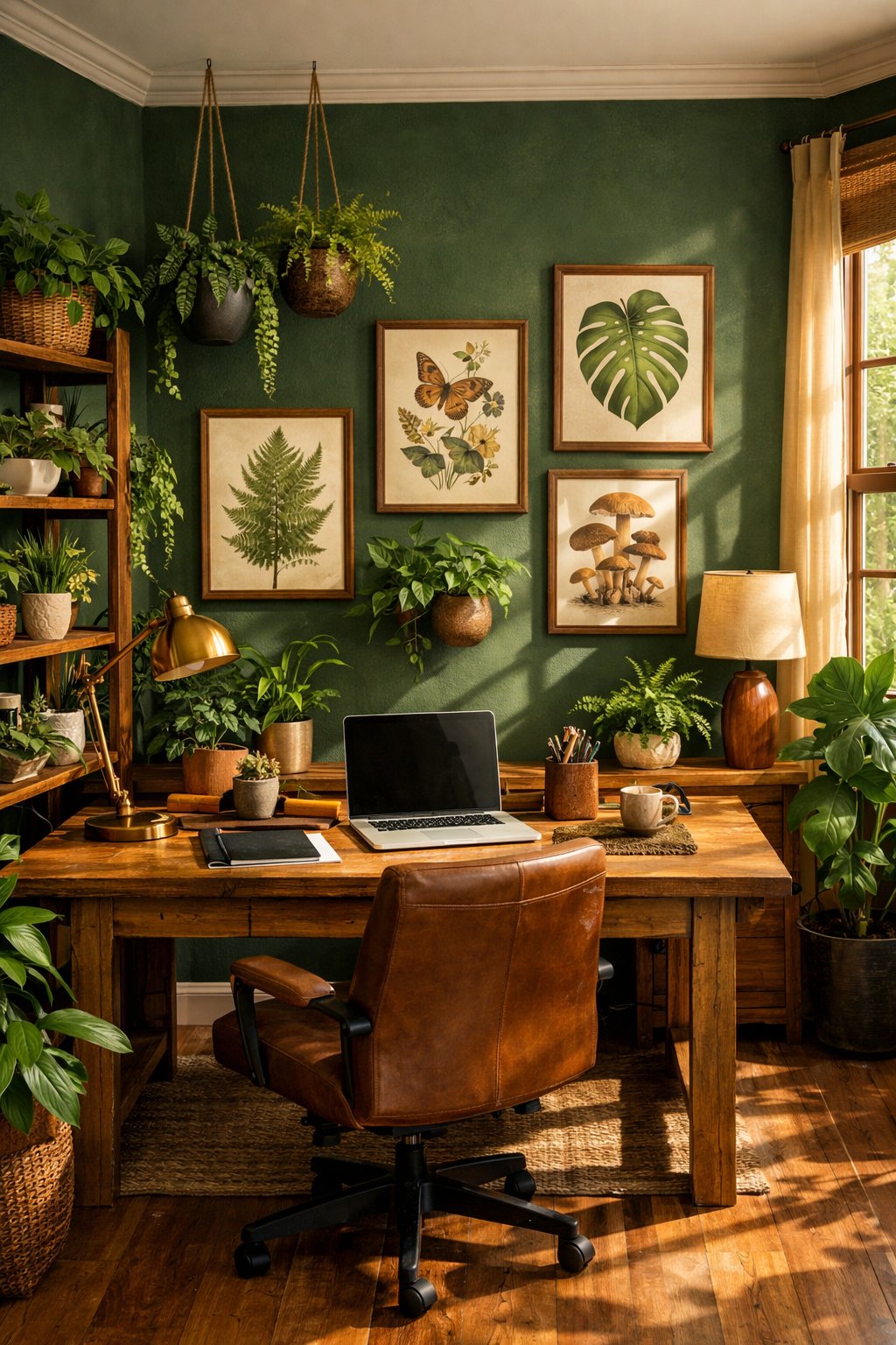 Forest Green Nature Inspired Workspace