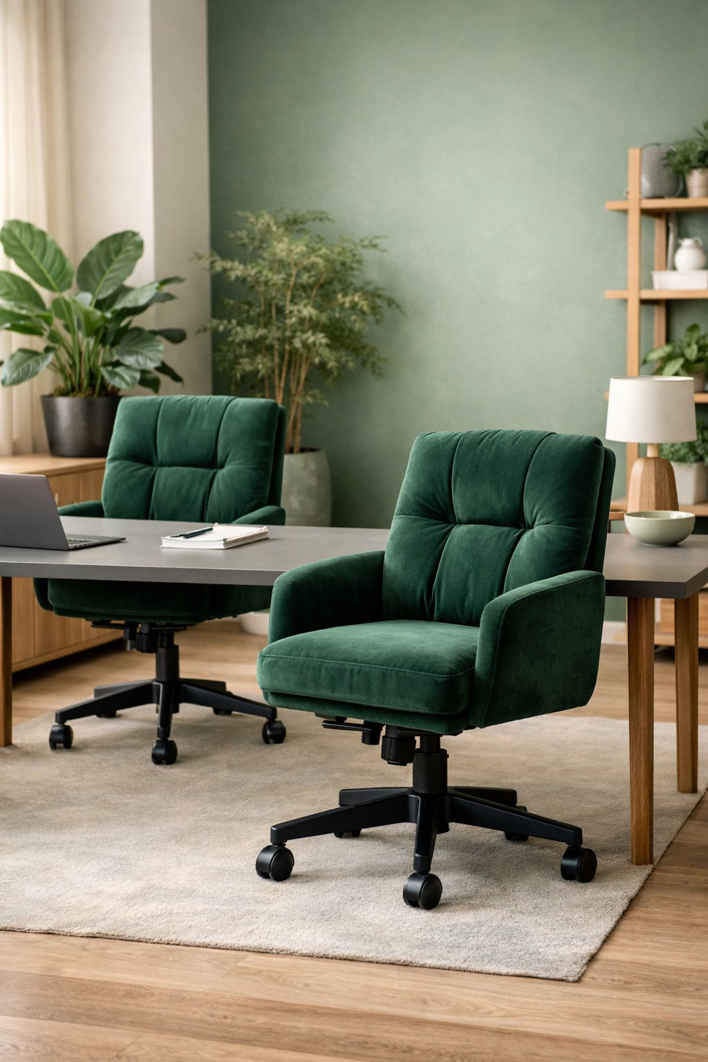 Green Japandi Office Design Idea 2