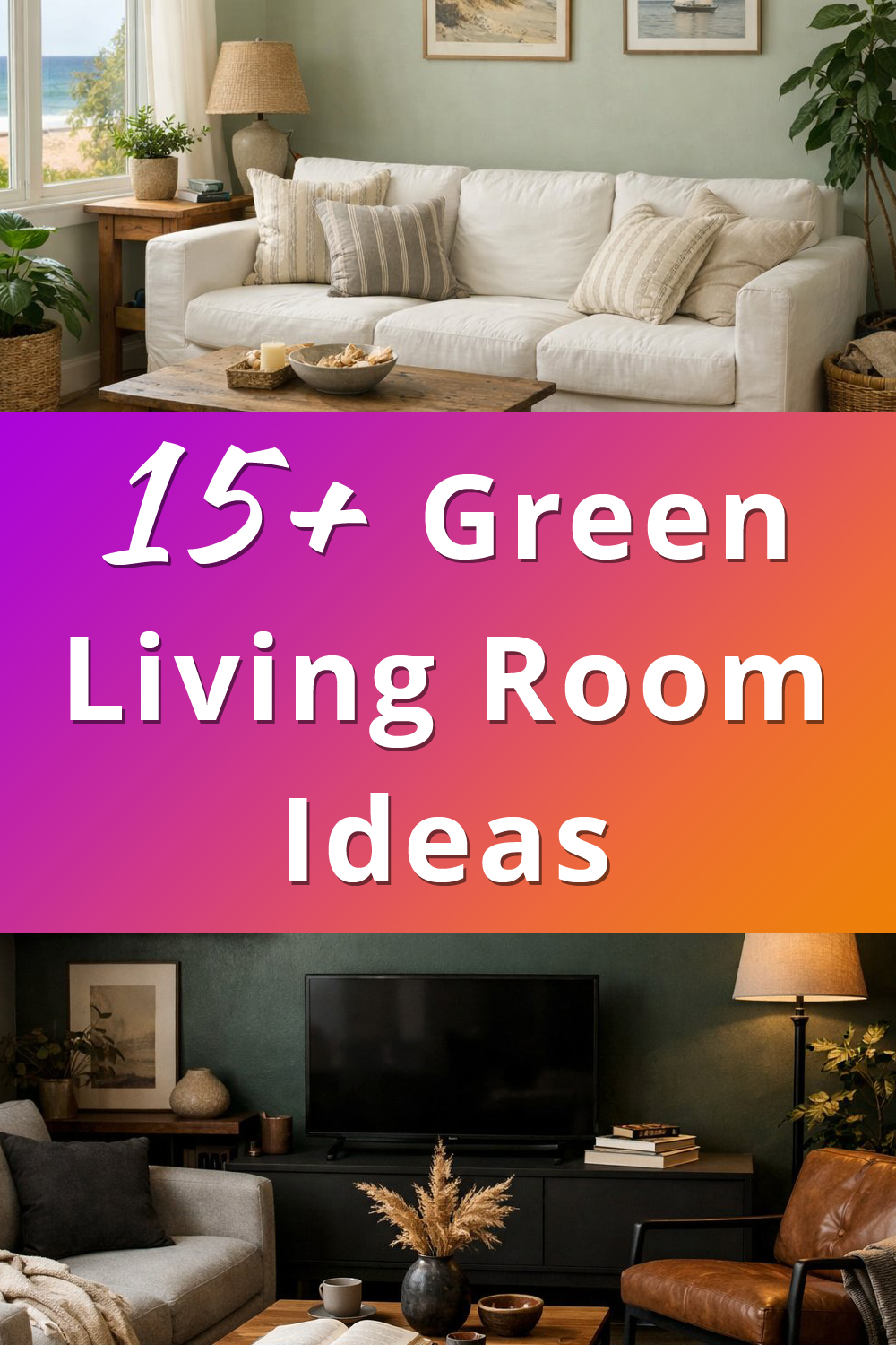 15+ Green Living Room Ideas for a Modern & Calm Interior | AZMIND