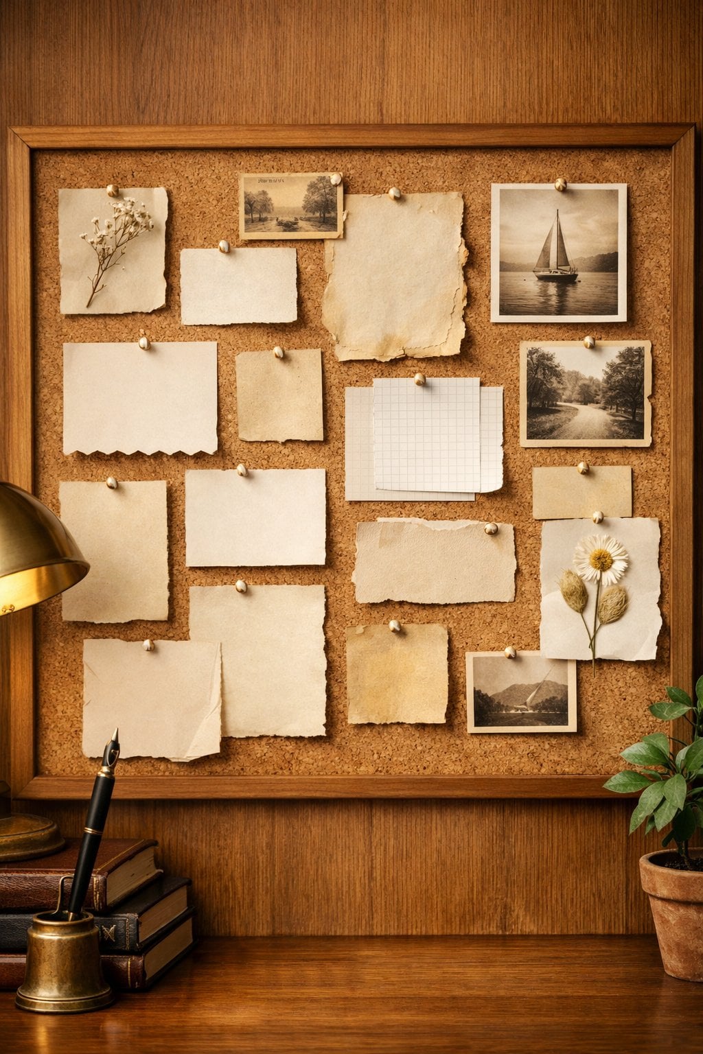 Light Academia Office Decor Idea 4 Classic Corkboard
