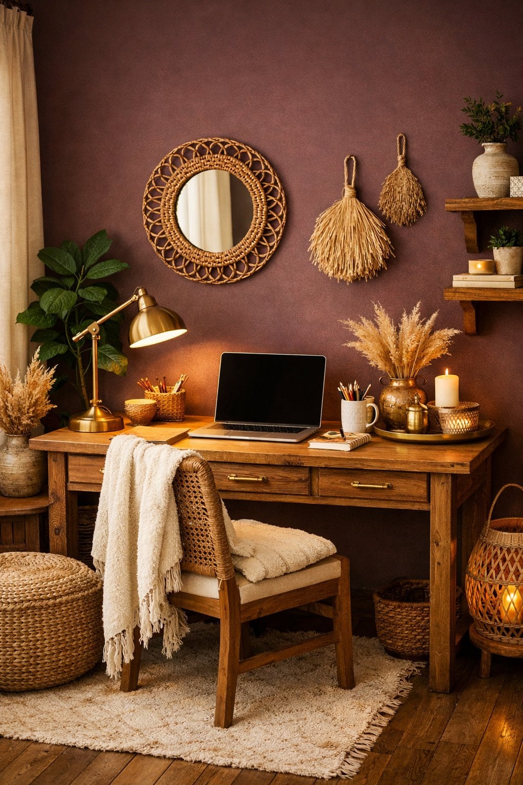 Paint Color Boho Chic Home Office 8 Spiced Plum