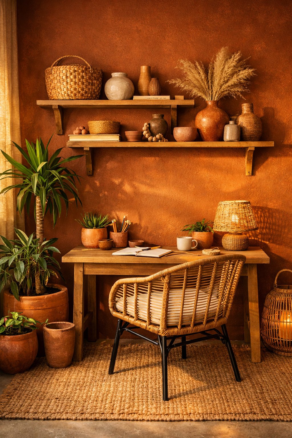 Paint Color Boho Chic Home Office 9 Burnt Sienna