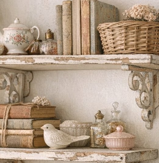 Shabby Chic Office Cubicle Decor Idea 9 Shelf Decor