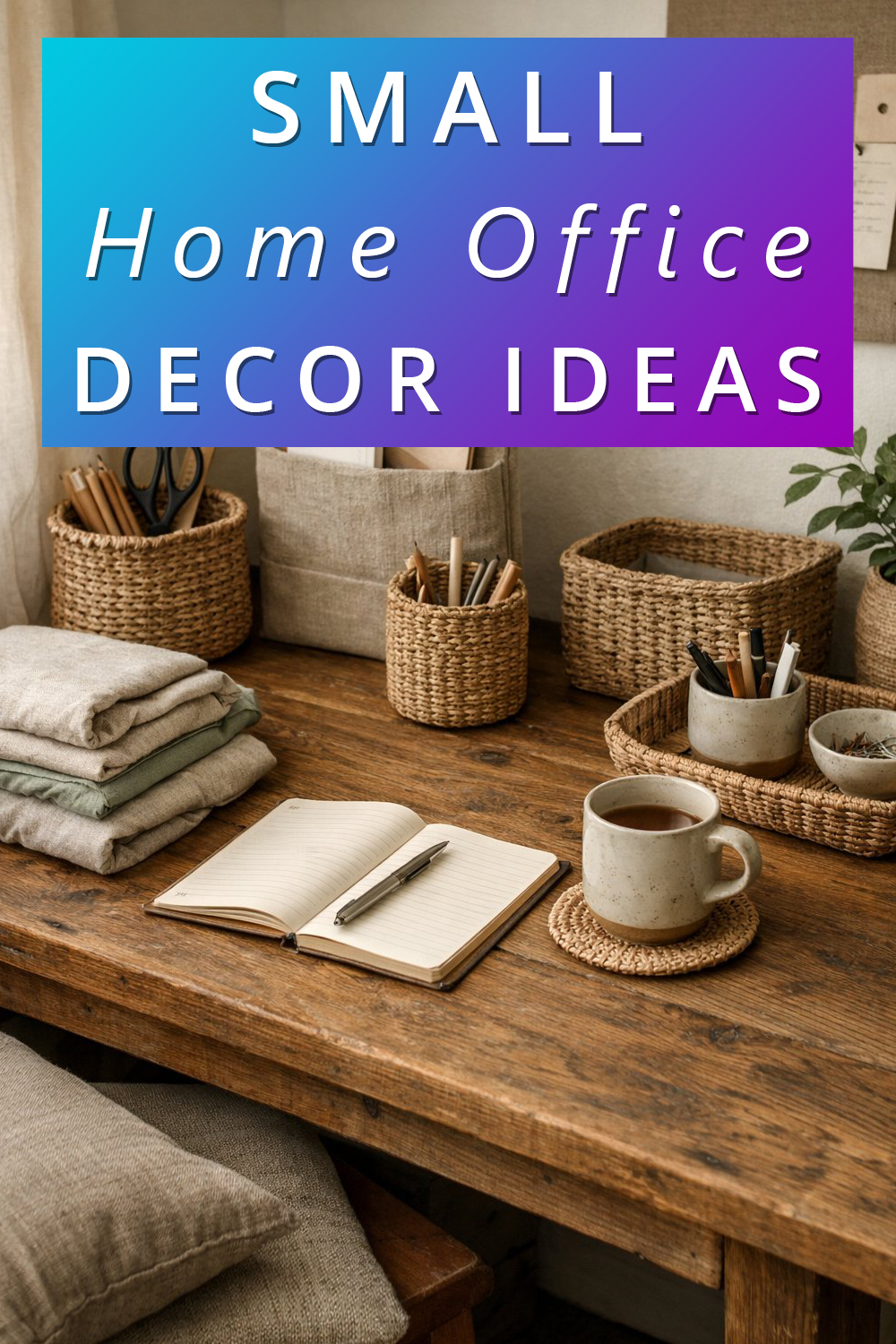 Small Space Home Office decor ideas pin 2