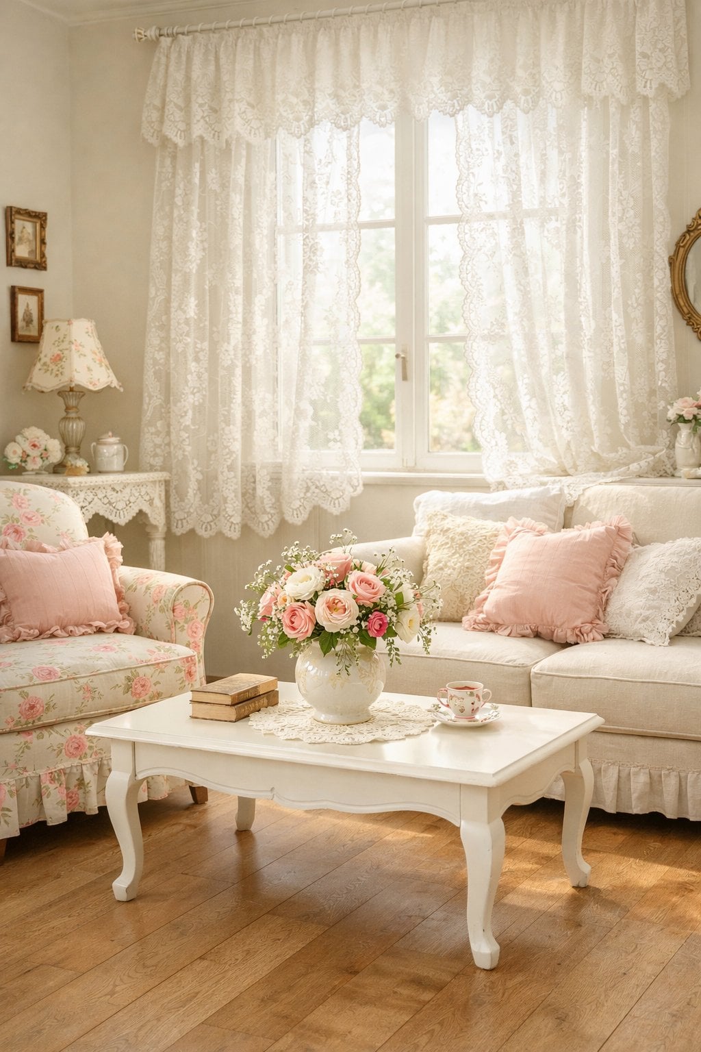 Vintage Feminine Living Room Idea 2