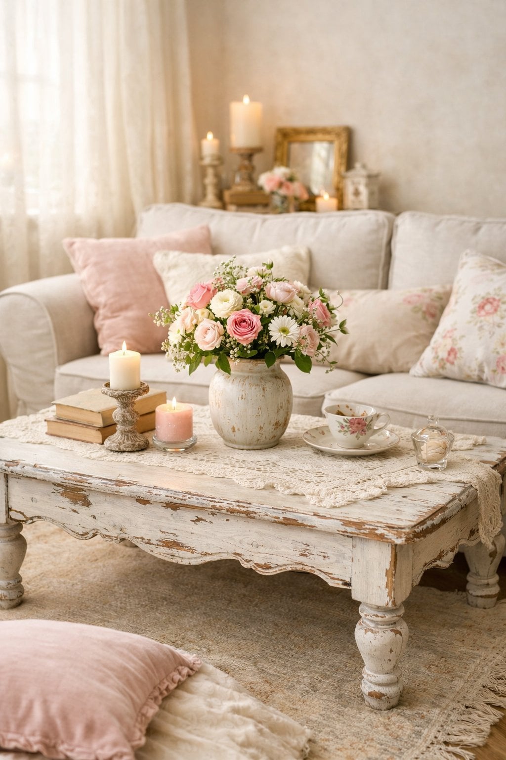 Vintage Feminine Living Room Idea 3