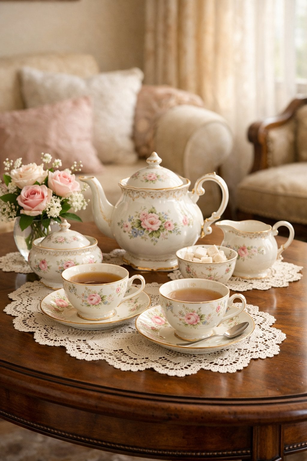 Vintage Feminine Living Room Idea 4