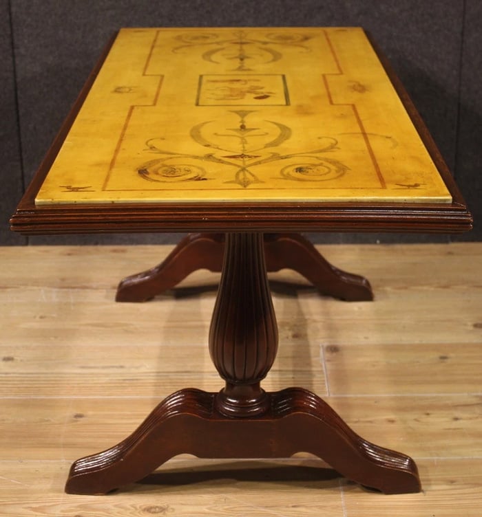11 2 Neoclassical Marble Top Coffee Table with Rich Decorative Detailing