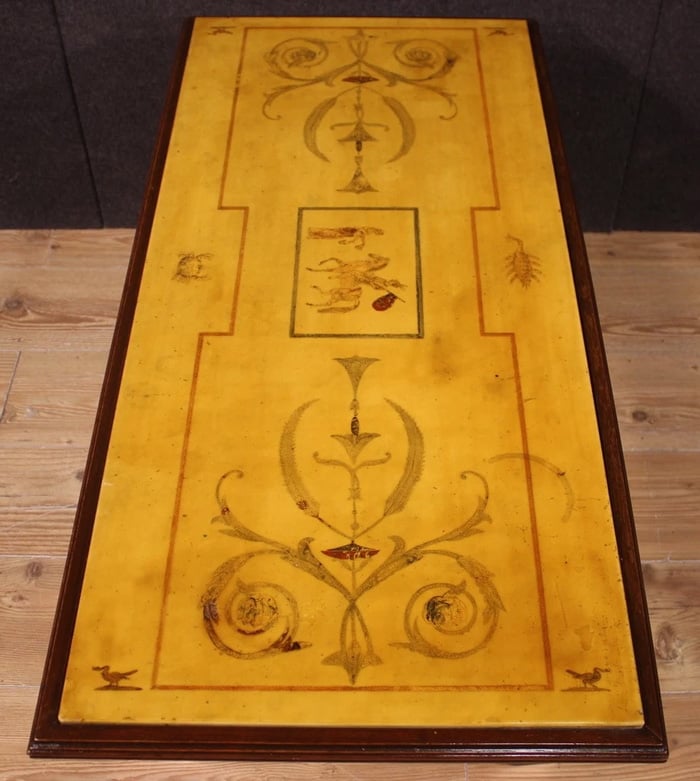 11 3 Neoclassical Marble Top Coffee Table with Rich Decorative Detailing