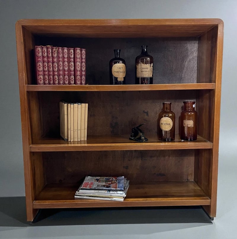 2 Vintage 1940s Art Deco Walnut Bookshelf 2