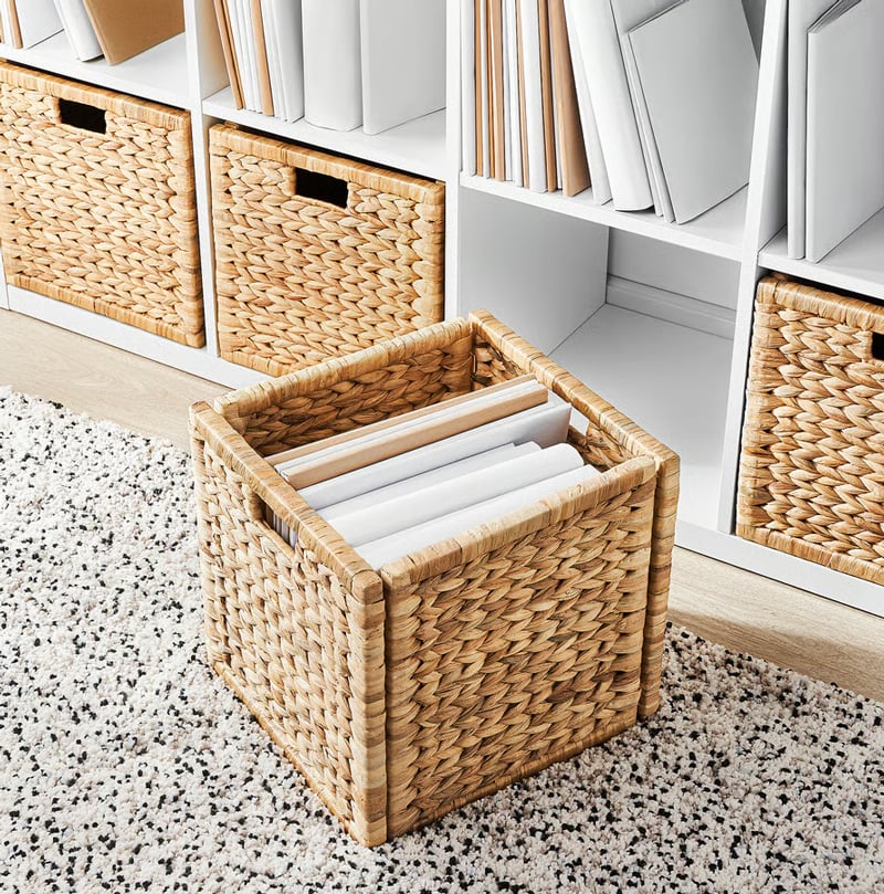 4 Ikea LABBSAL Basket handmade water hyacinth