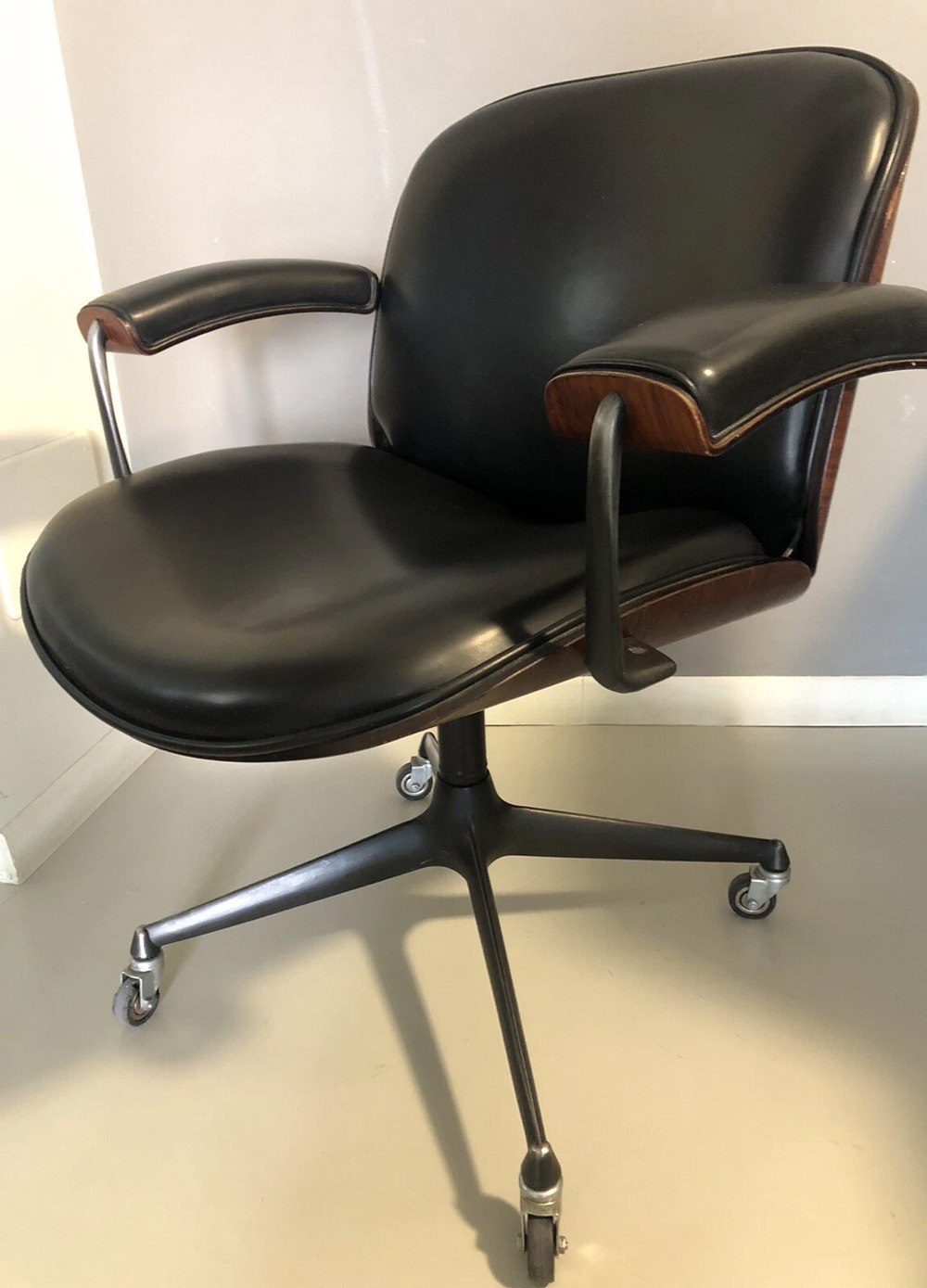 7 Ico Parisi Swivel Office Chair for MIM Roma 1950s 60s Vintage Design