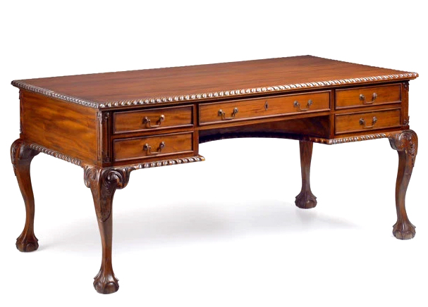 8 Solid Mahogany Vintage Desk with Chic Classic Charm