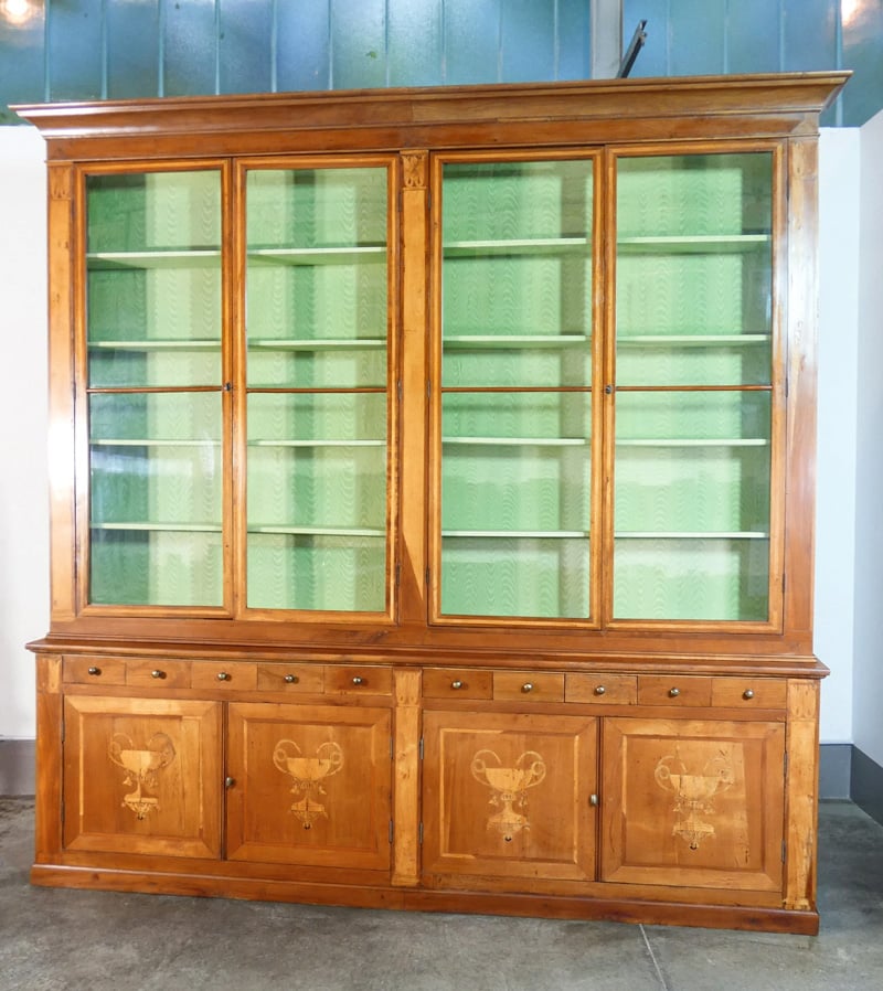 9 18th 19th Century Italian Cherrywood Pharmacy Bookcase