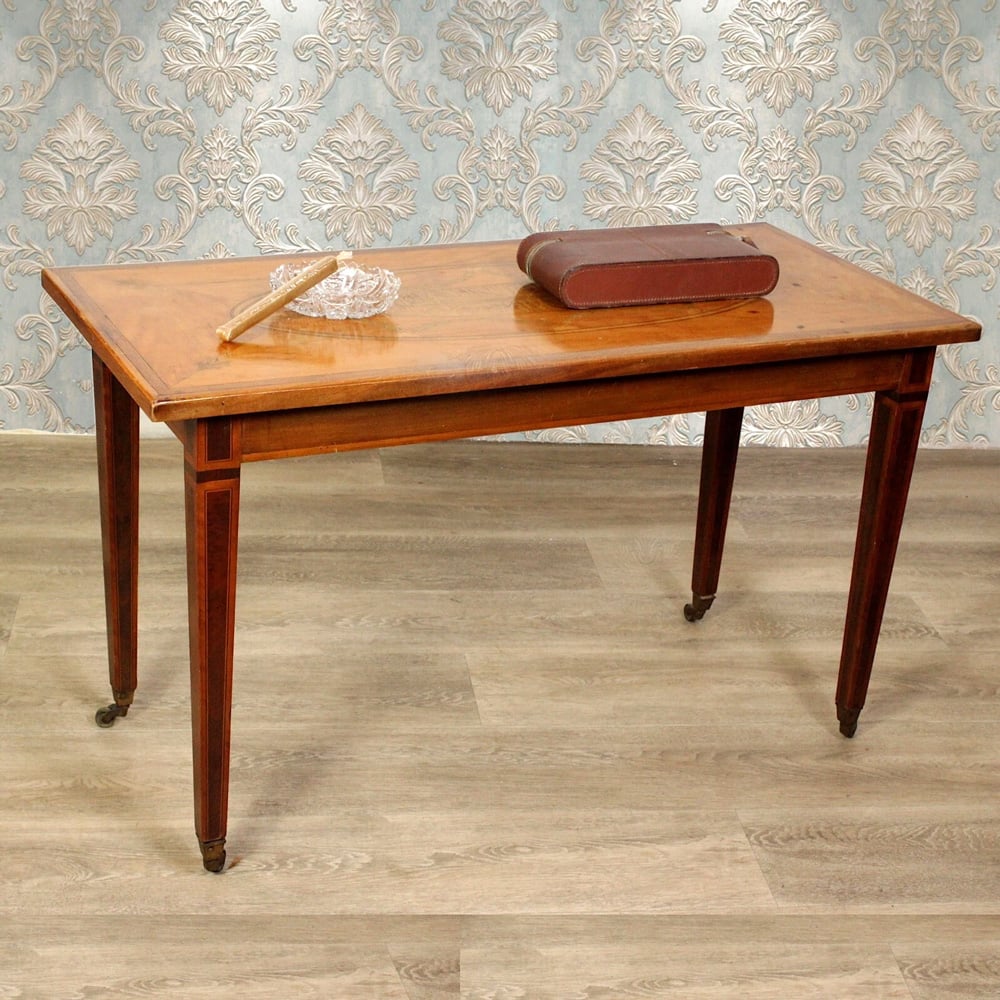 9 Victorian Mahogany Coffee Table with Intricate Inlay