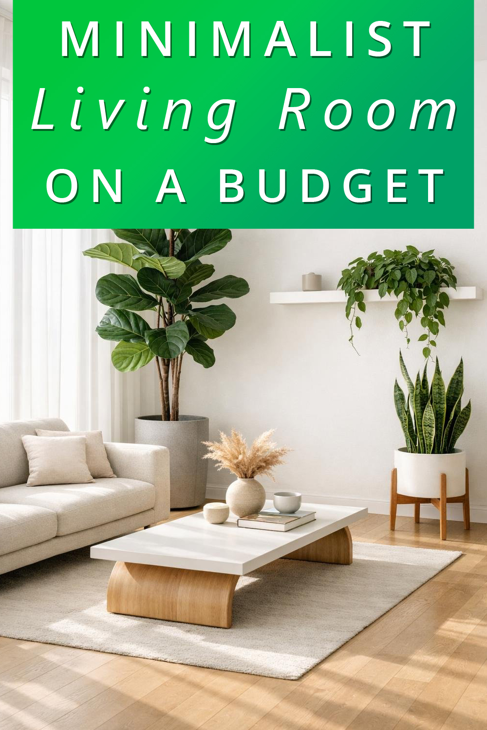 Budget Friendly Minimalist Living Room ideas pin 2