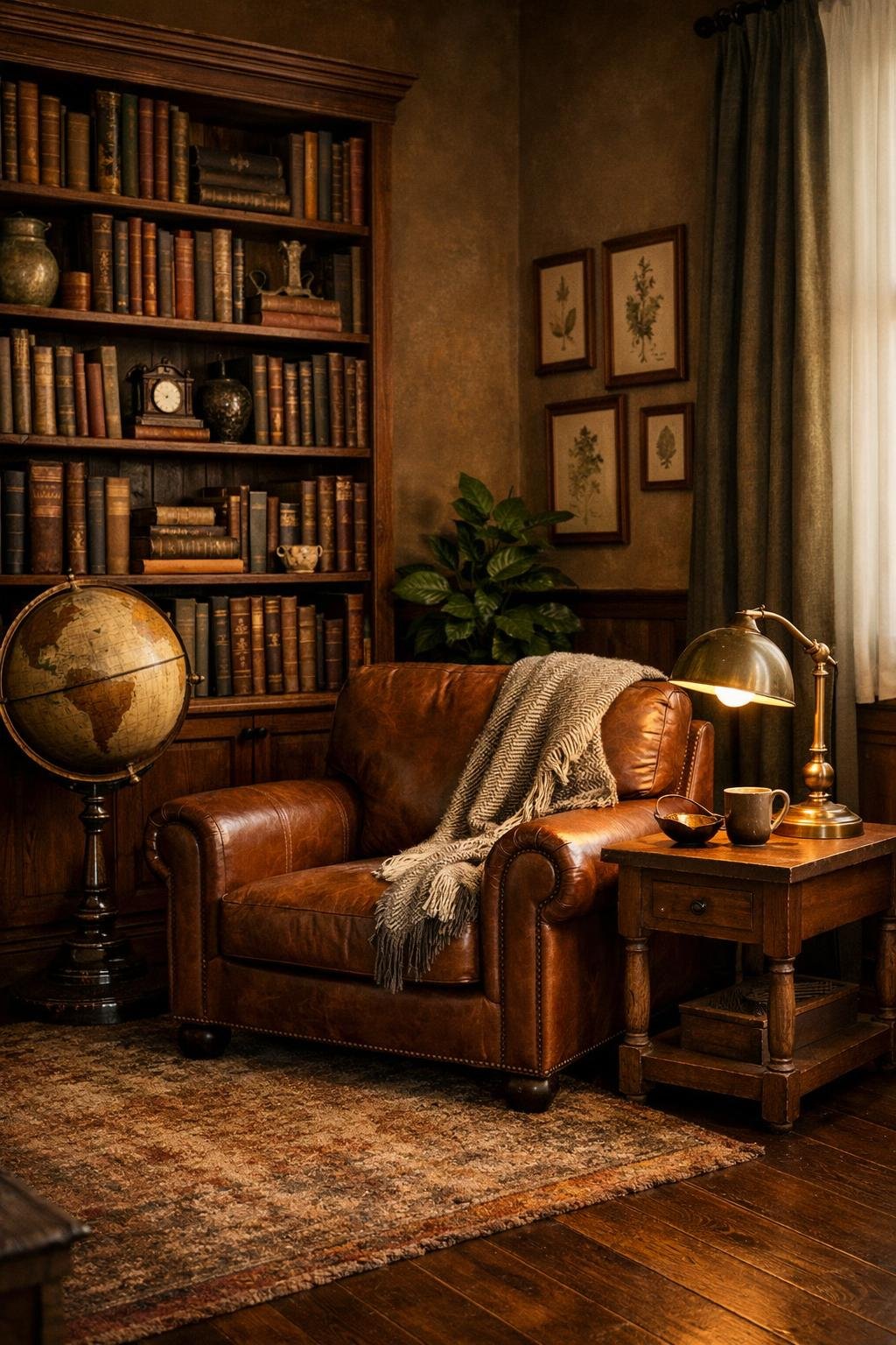 Dark Academia Living Room Decor Idea 2 Rich Earthy Color Palette