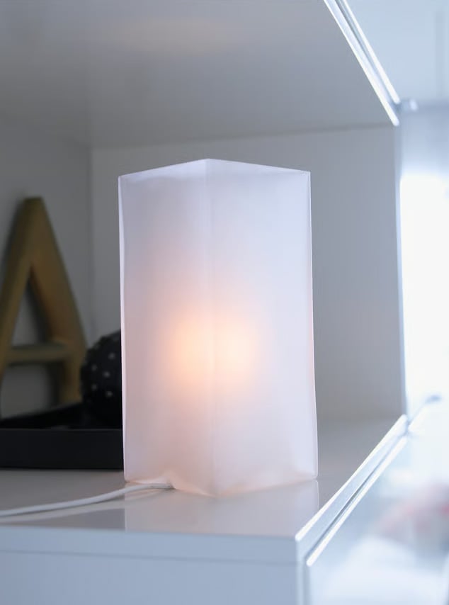 GRONO Table lamp frosted glass white