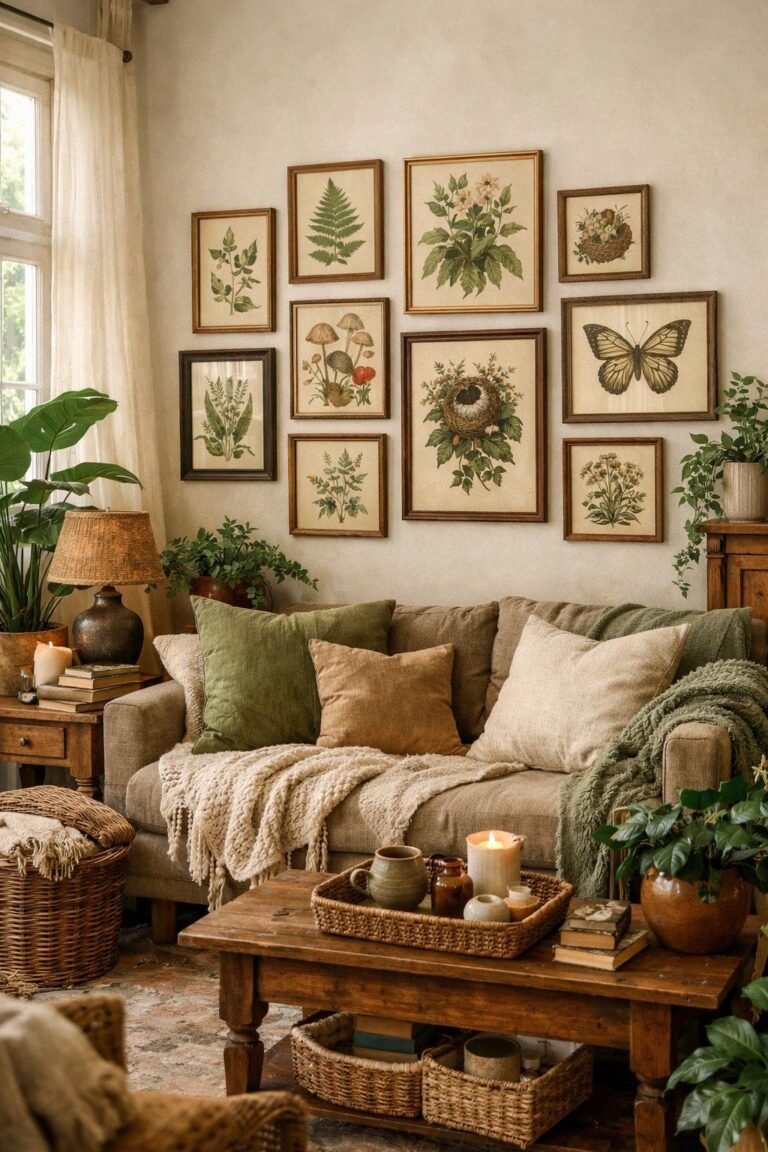 10+ Green Cottagecore Living Room Decor Ideas for a Calming Interior ...