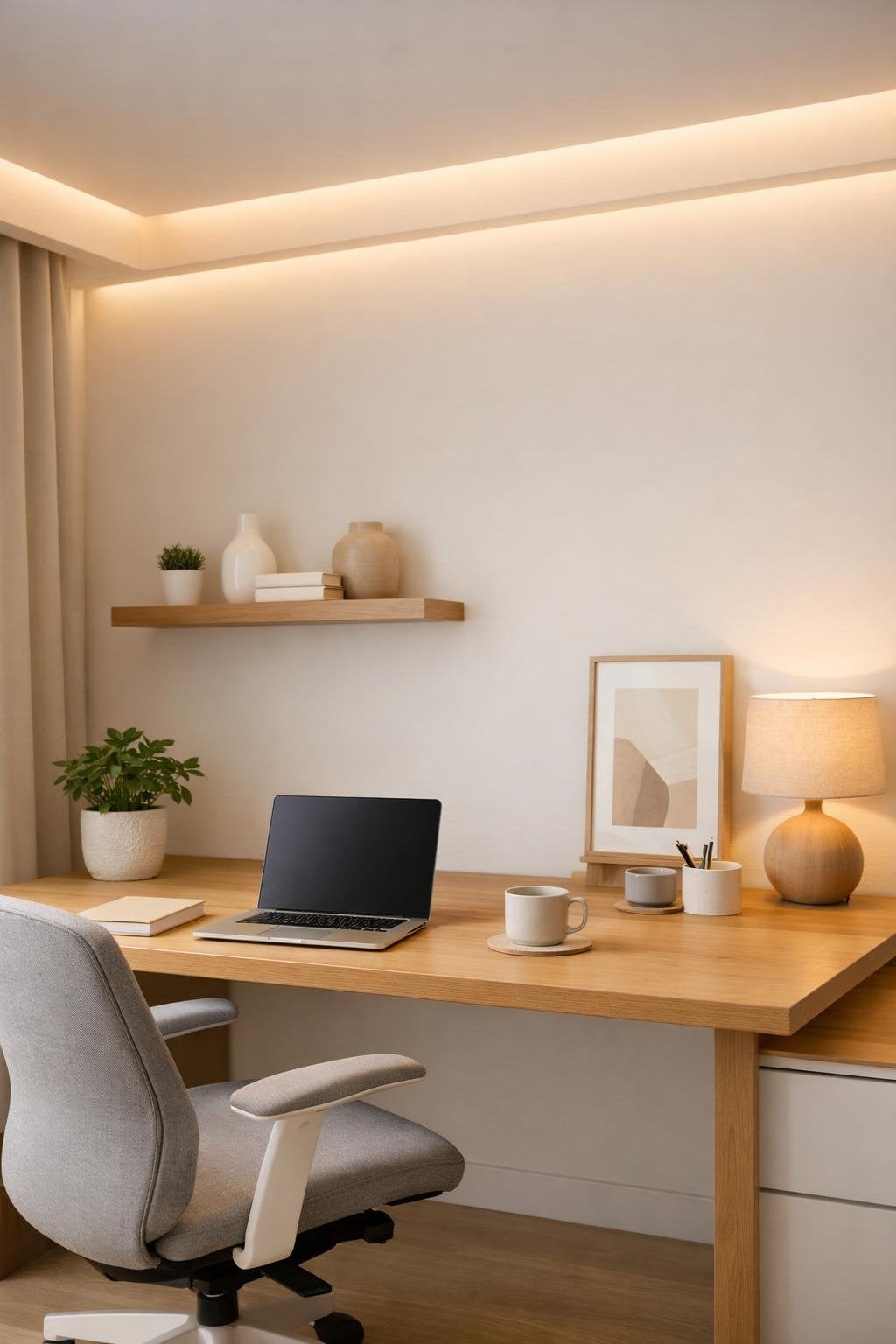 Home Office Scandinavian Lighting Idea 3 Hidden Lighting