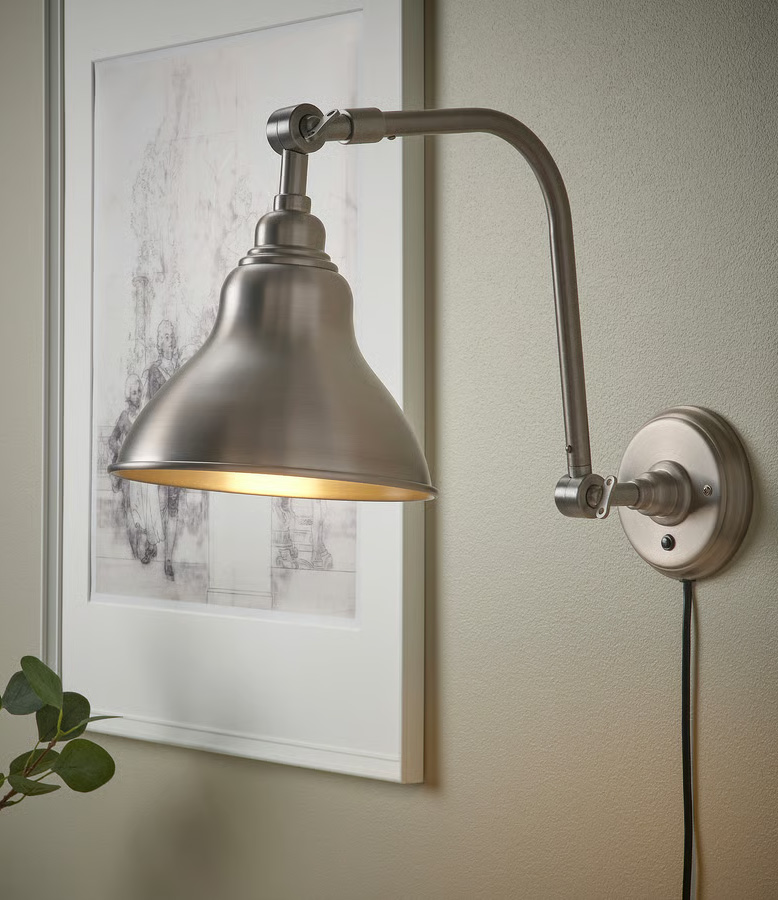 Ikea ANKARSPEL Wall lamp pewter effect