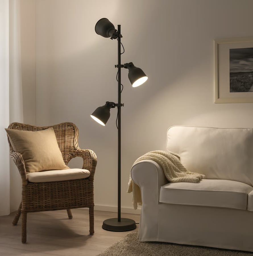 Ikea HEKTAR Floor lamp with 3 spotlights dark gray