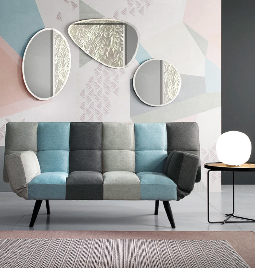 Minimalist Clean Lined Patchwork Sofa
