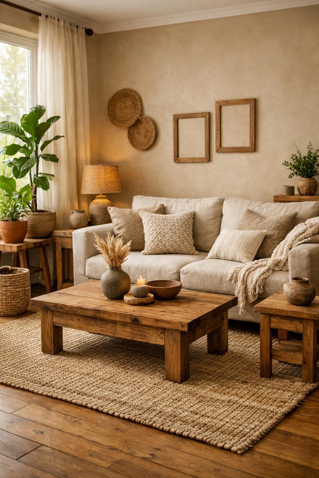 Natural Materials Warm Cozy Living Room Decor Ideas article