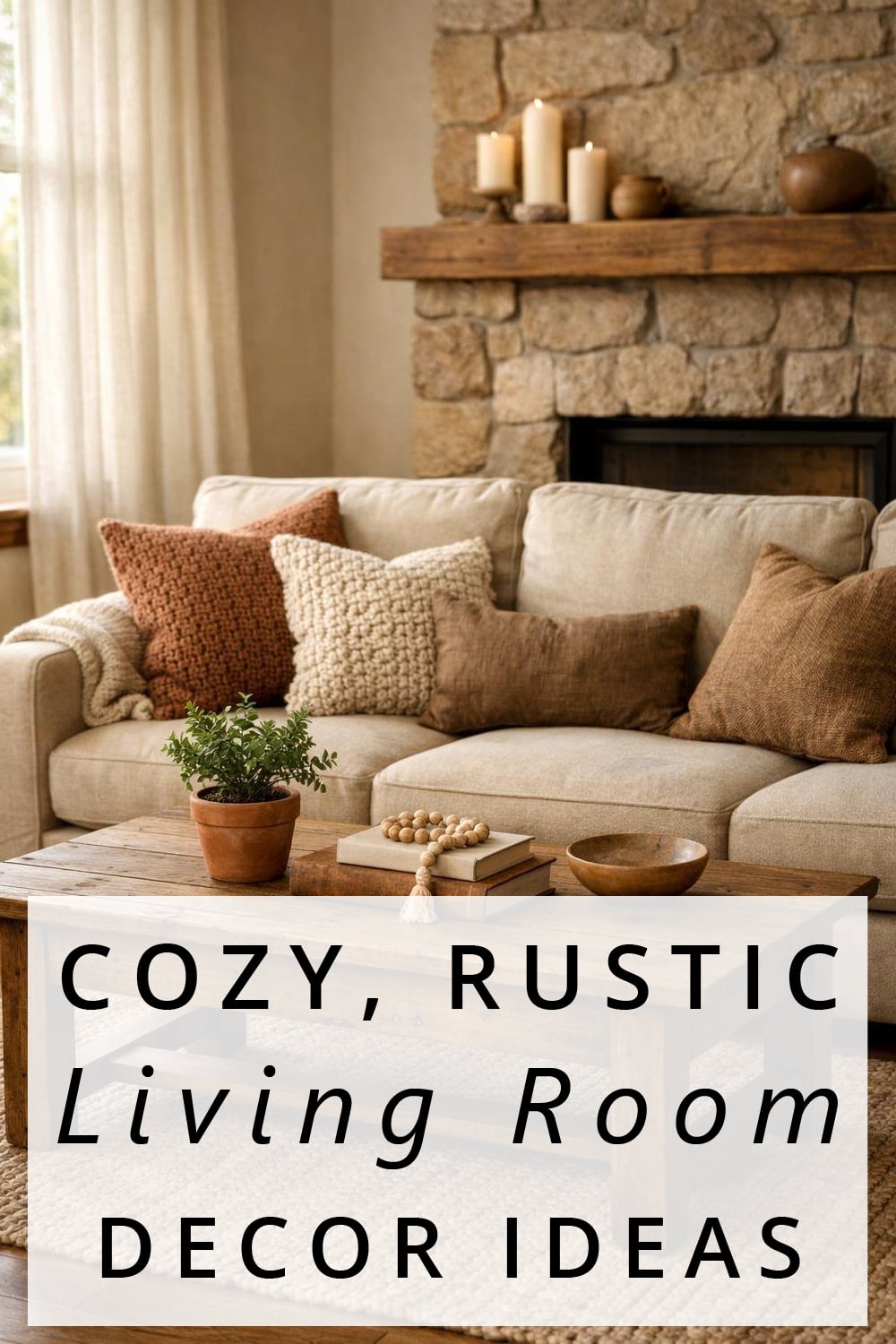 Rustic Living Room Decor Ideas pin 2
