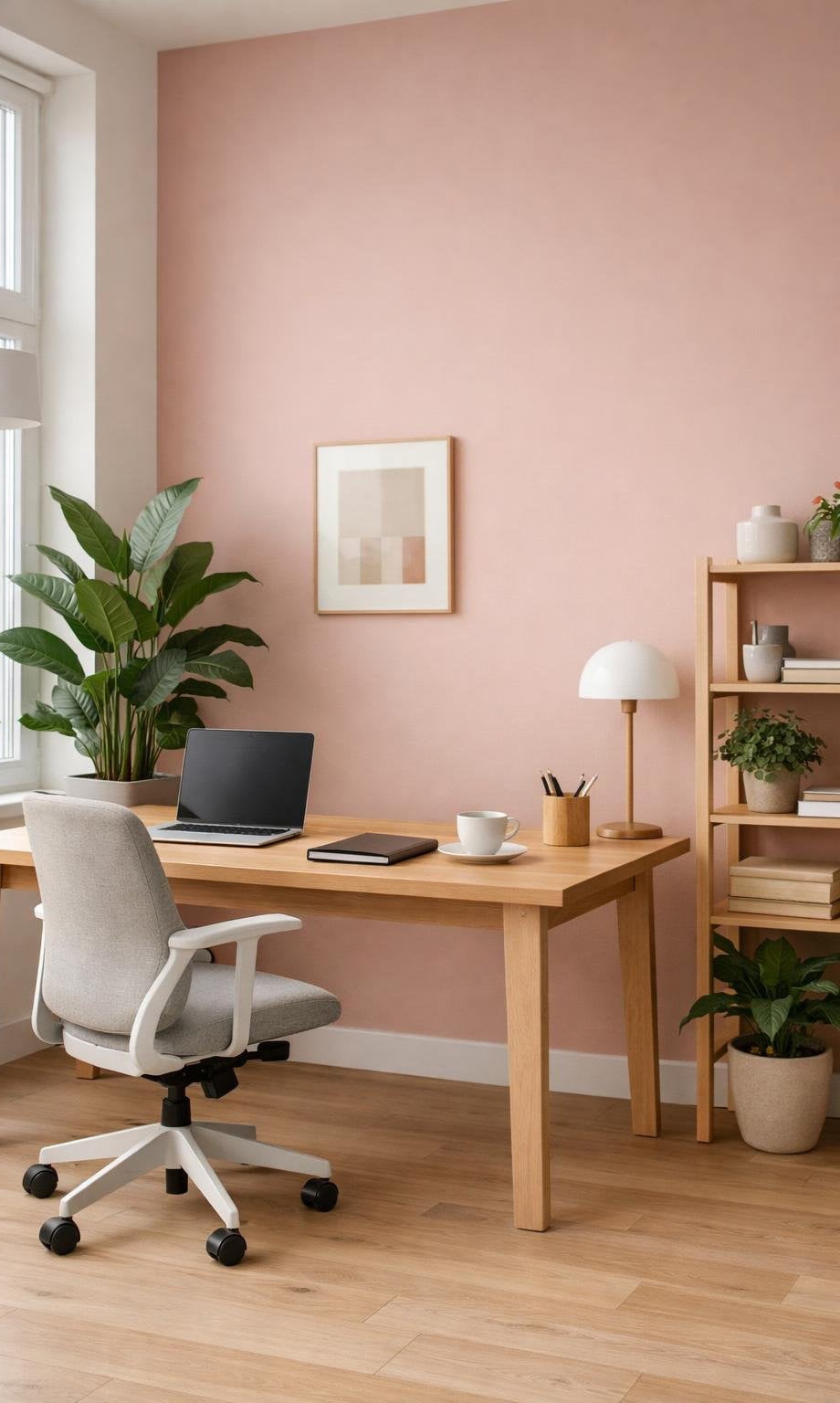 Scandinavian Office Paint Color Idea 8 Muted Clay Pink