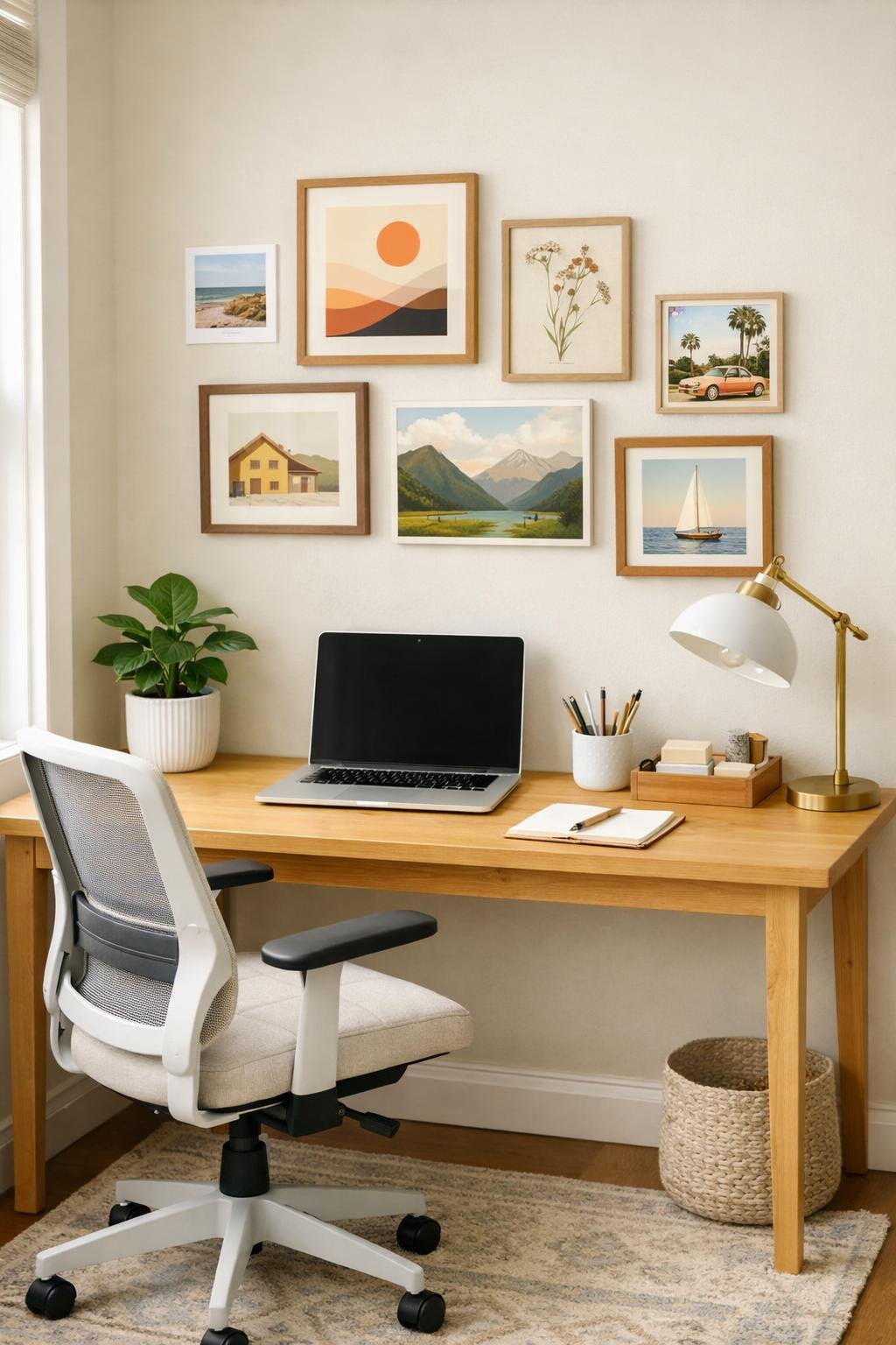 Small Home Office on a Budget decor idea 5 mini gallery wall