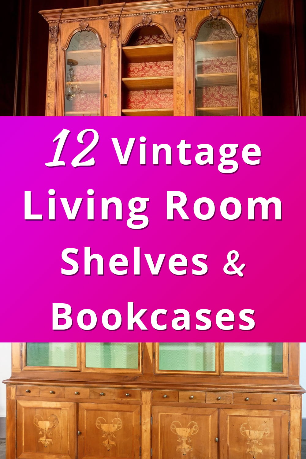 Vintage Shelves and Bookcases for Living Room pin 1