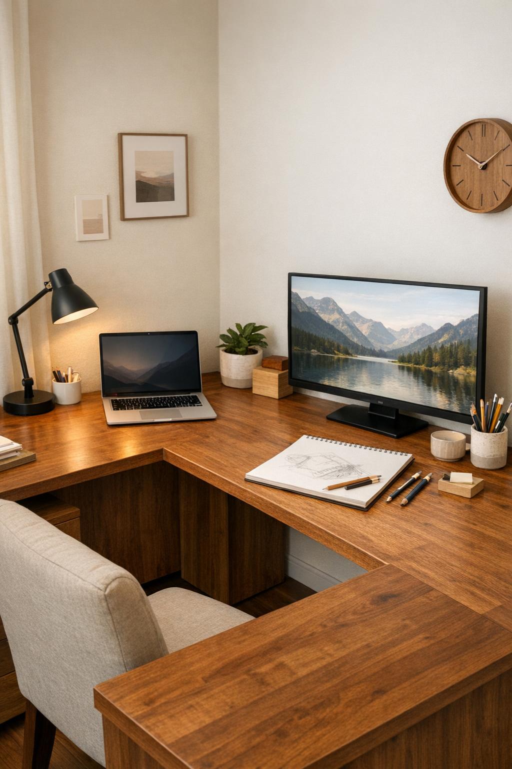 2 U Shaped Desk for Dual Purpose Workflows