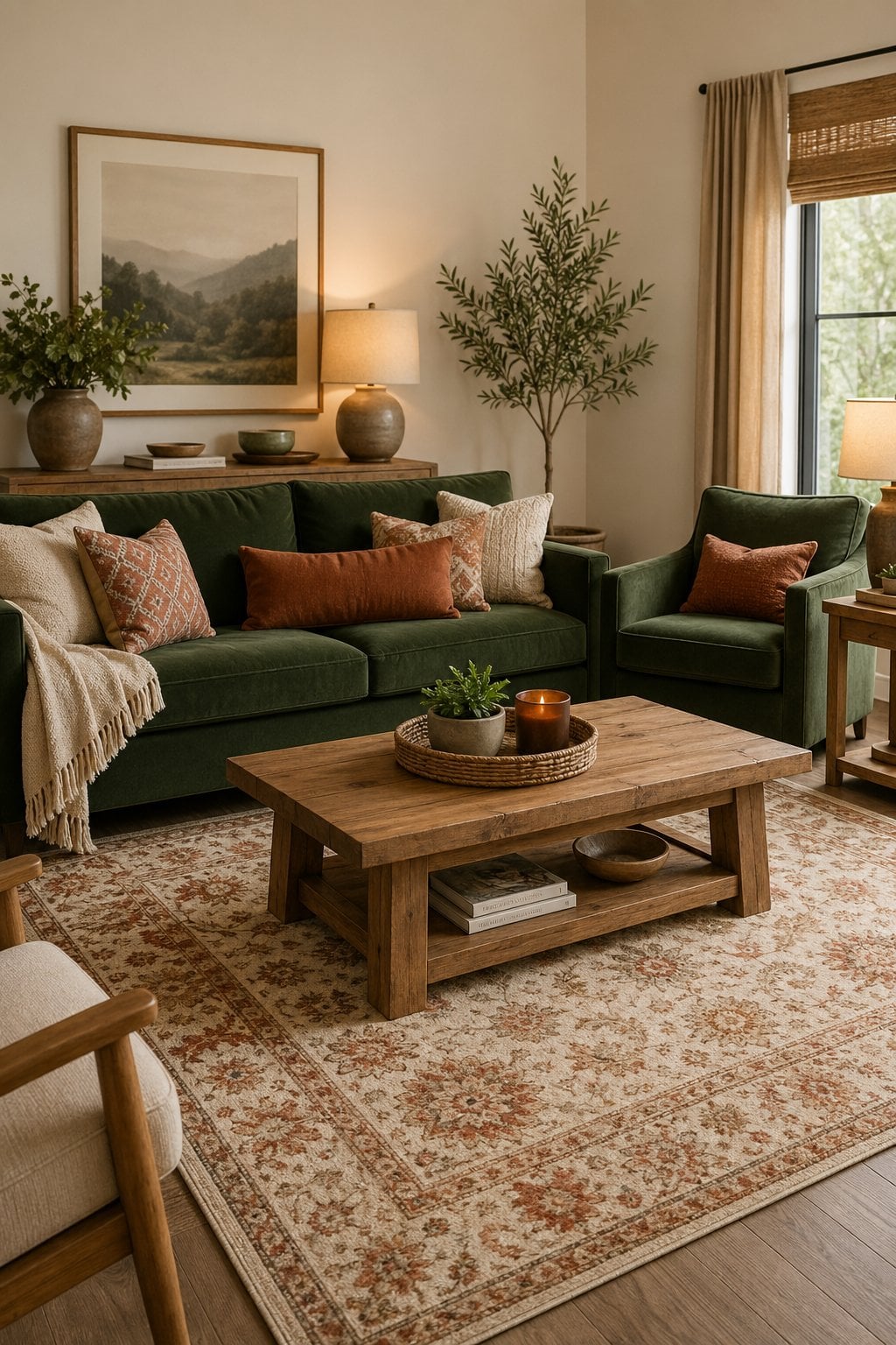 Forest Green Living Room Decor Idea 3 Rug