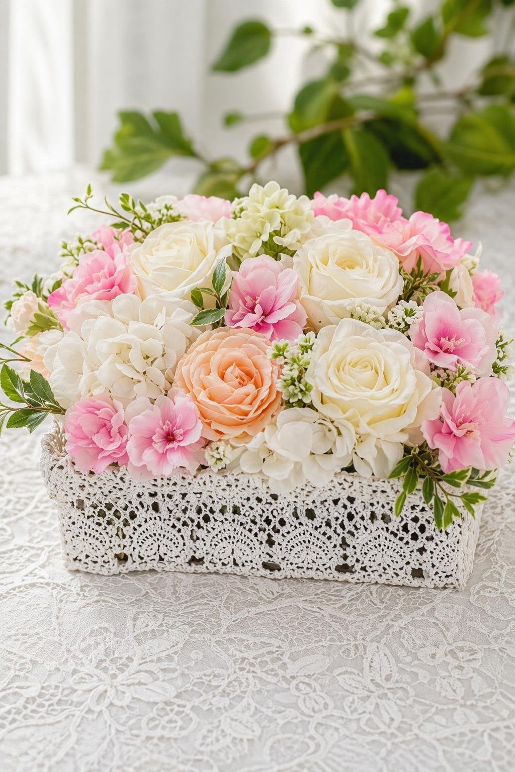 Handmade Lace Storage Basket DIY Idea