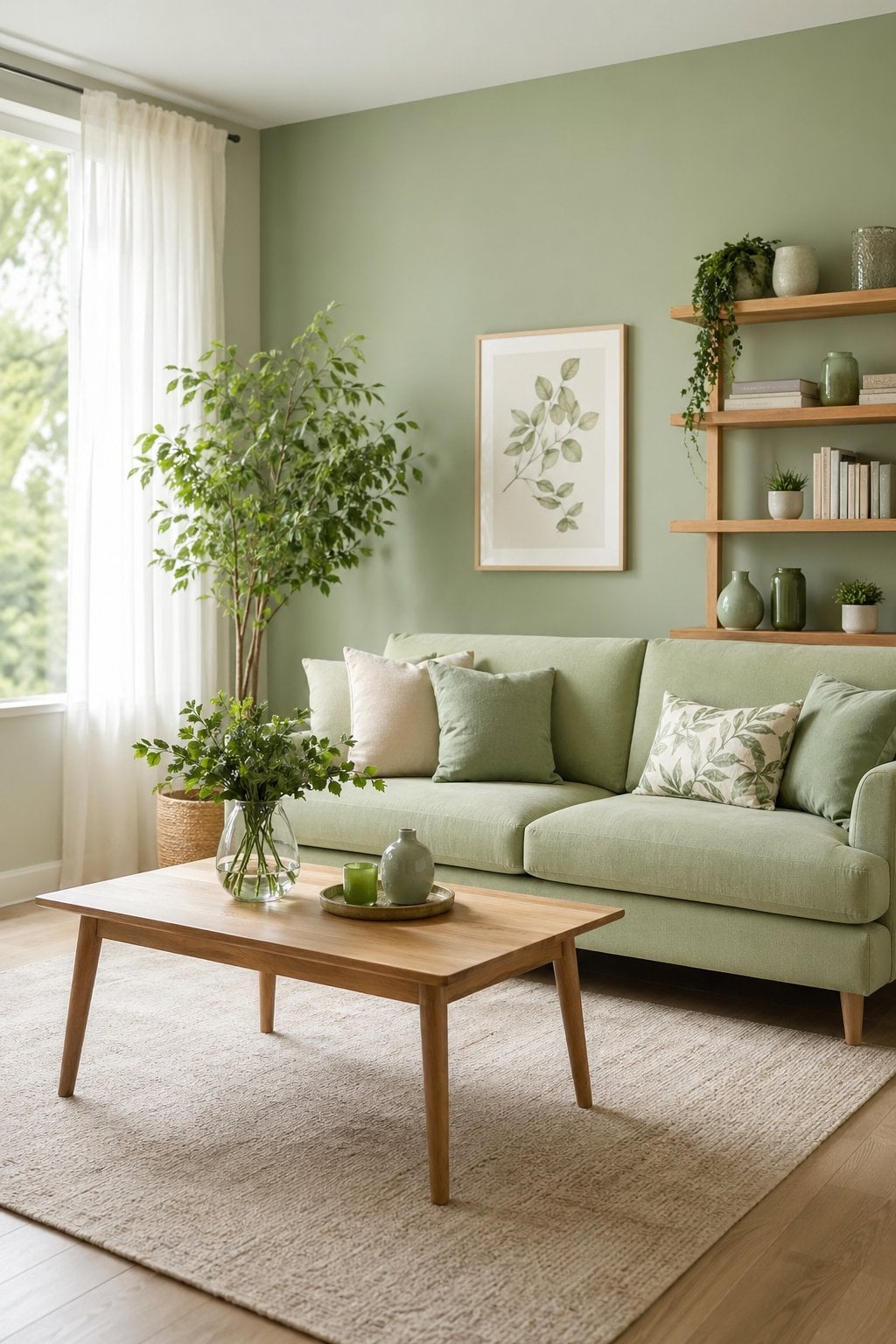 Light Green Living Room Decor Idea 2 Color Scheme