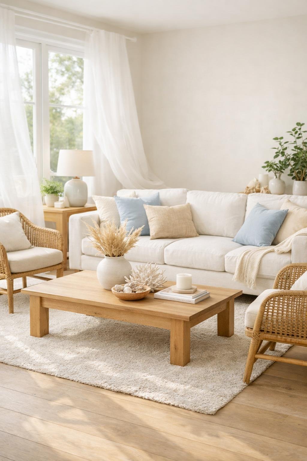 Modern Coastal Living Room Decor Idea 3 Light Airy Furniture