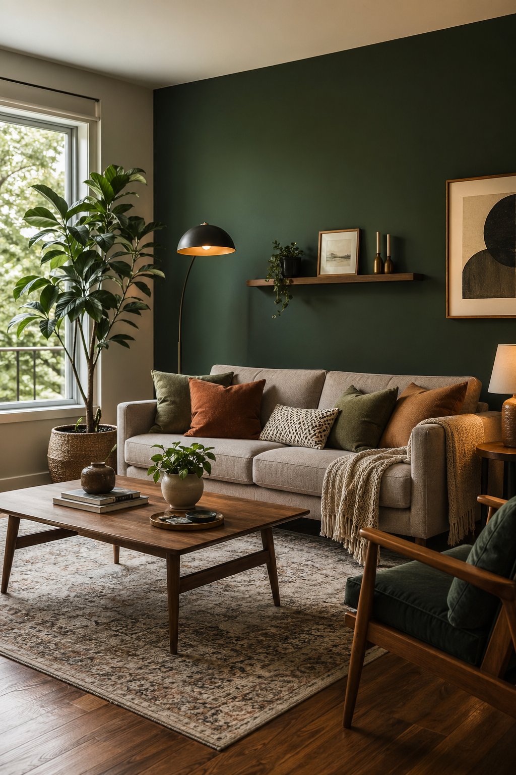 How I Create a Moody Green Living Room with these 10 Decor Ideas | AZMIND