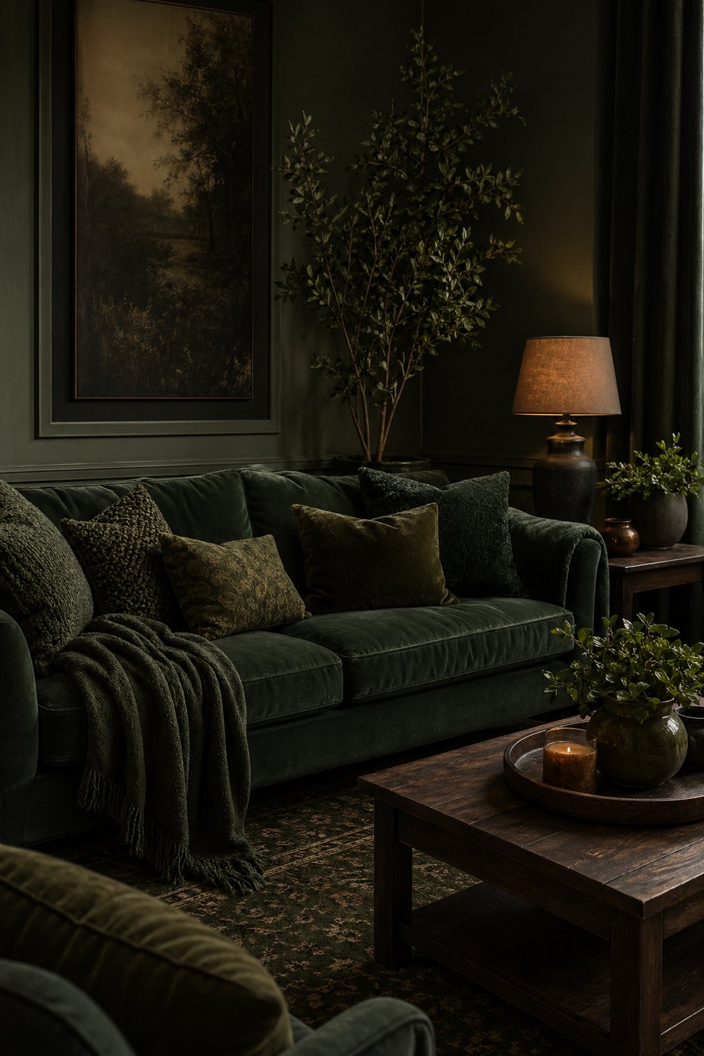 How I Create a Moody Green Living Room with these 10 Decor Ideas | AZMIND