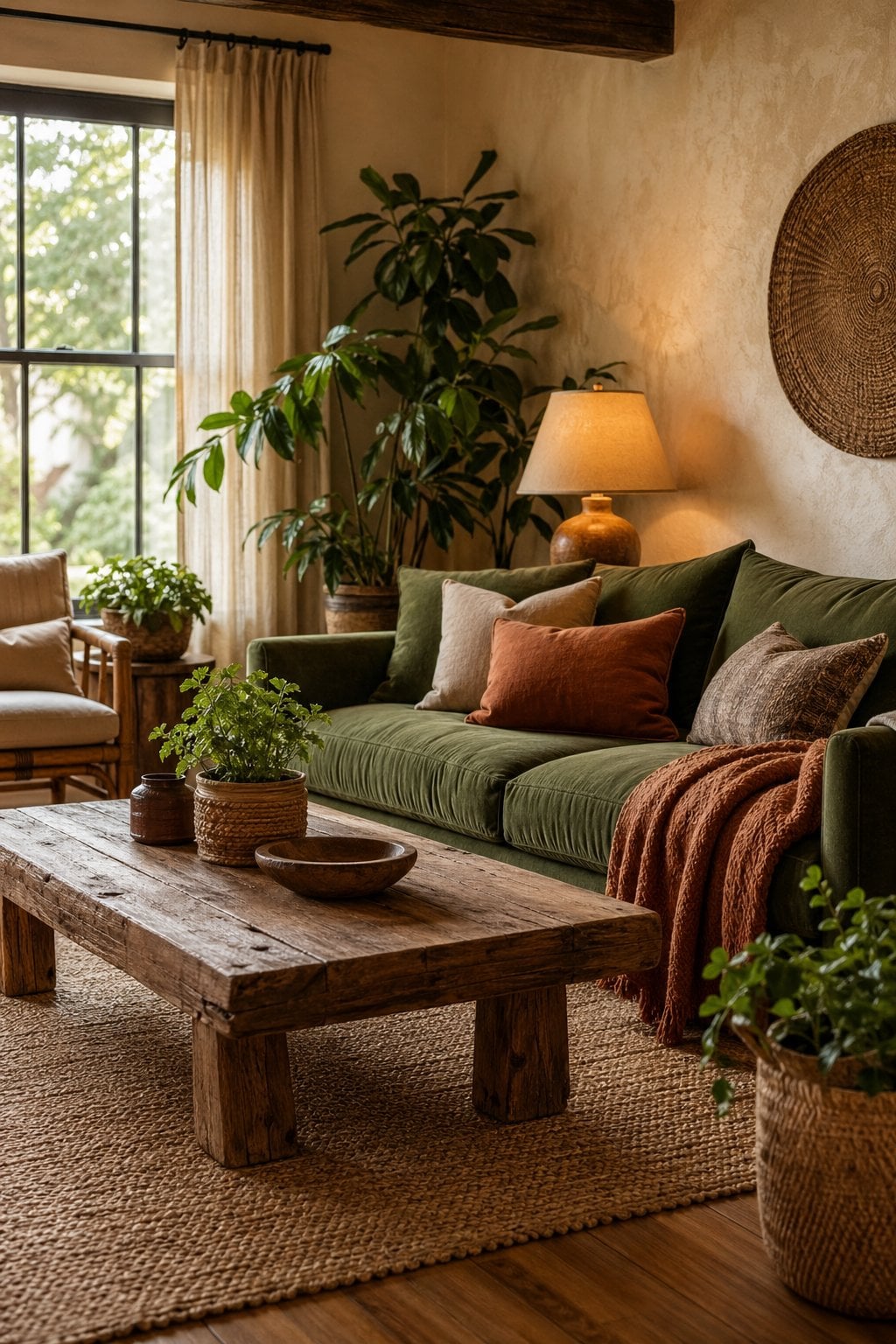 Rustic Green Living Room Decor Idea 1 Farmhouse Style