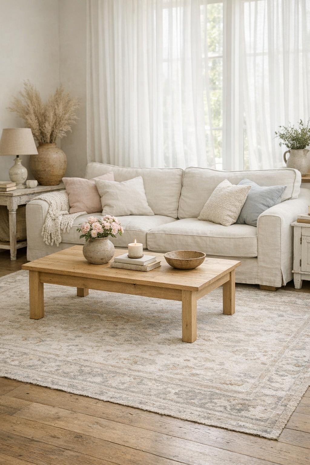 Shabby Chic Living Room 8 Soft Neutral Area Rug