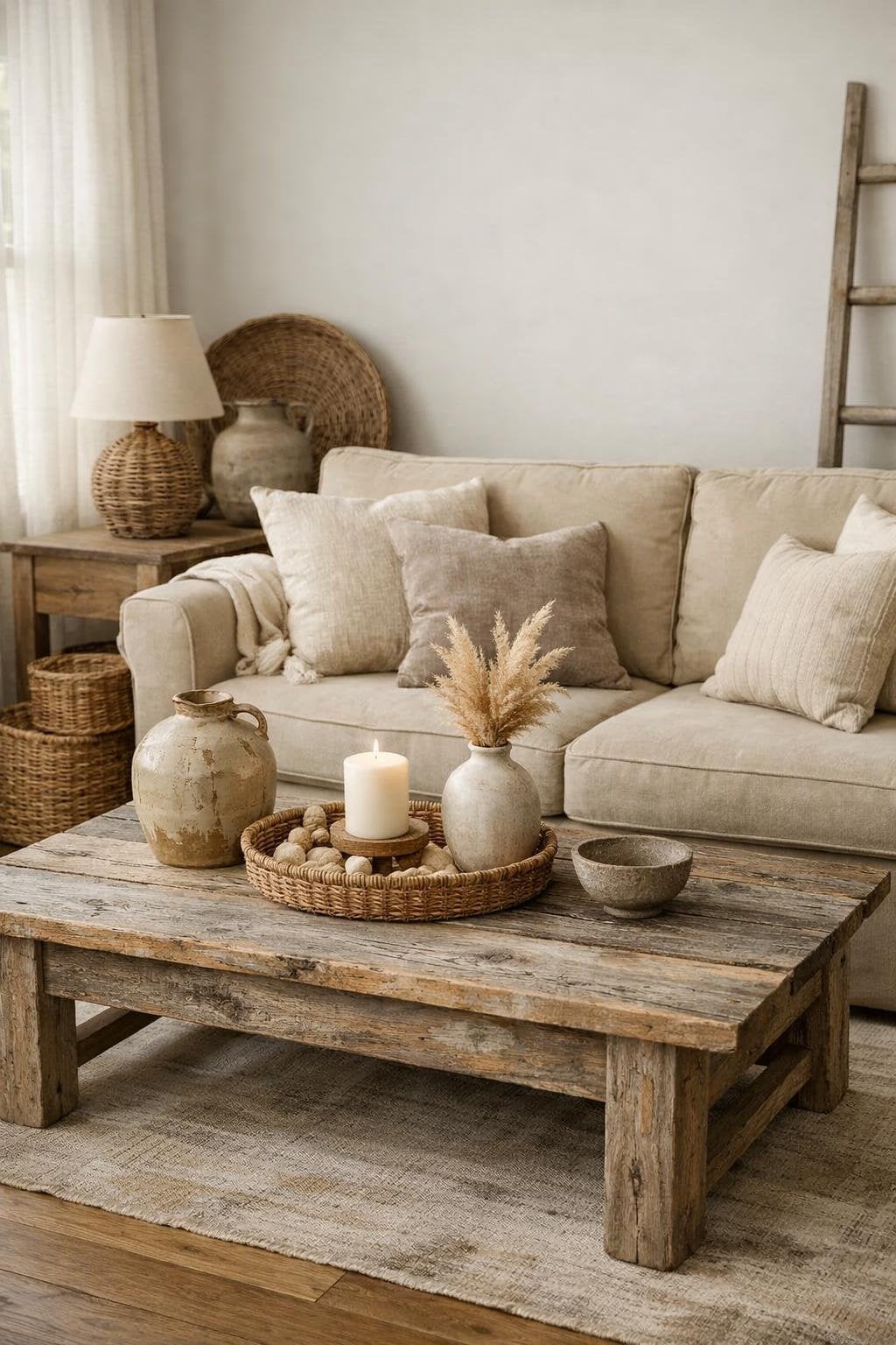 Shabby Chic Living Room Decor Idea 1 Soft Neutrals and Weathered Wood