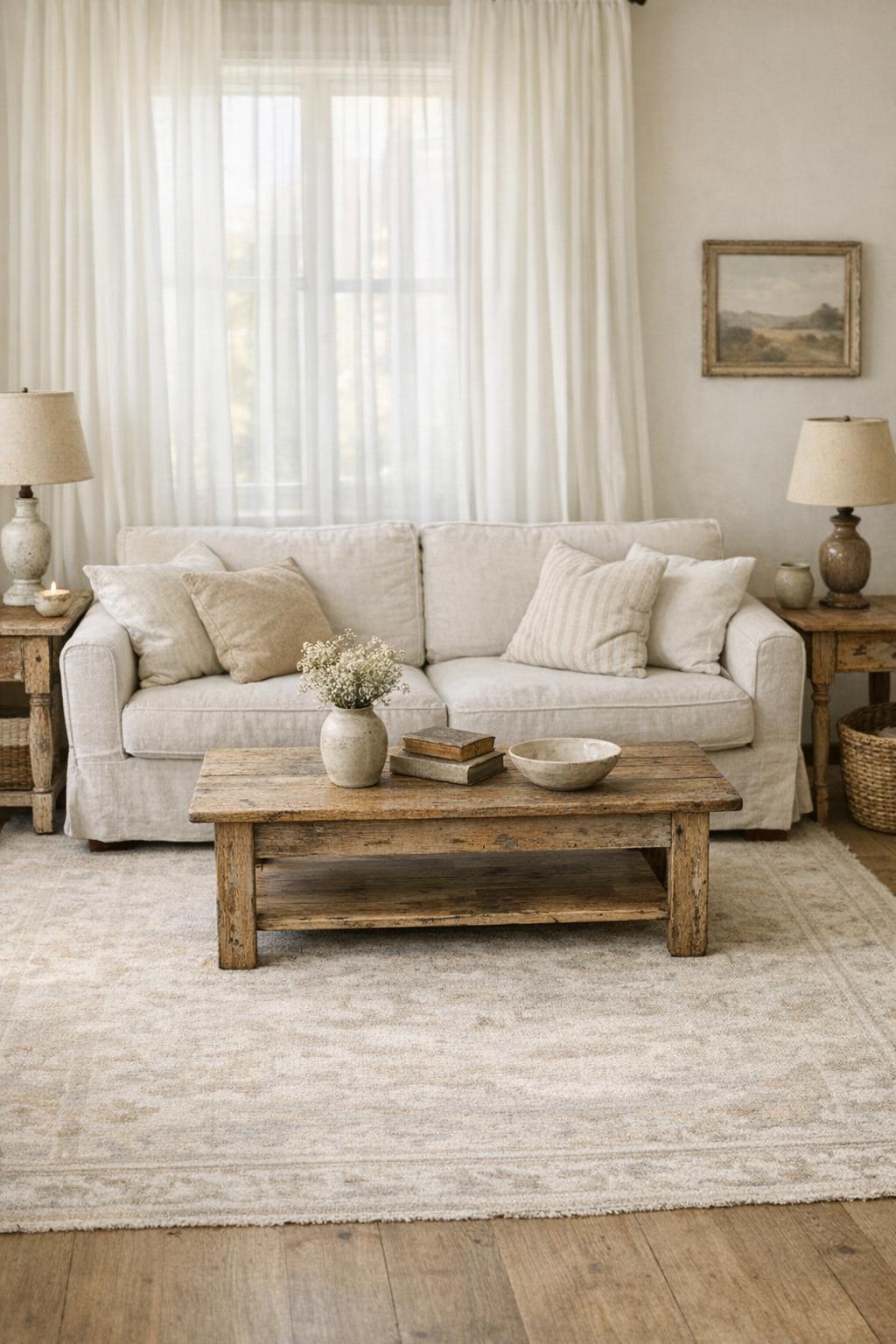 Shabby Chic Living Room Idea for Renters 5 Soft Neutral Area Rug