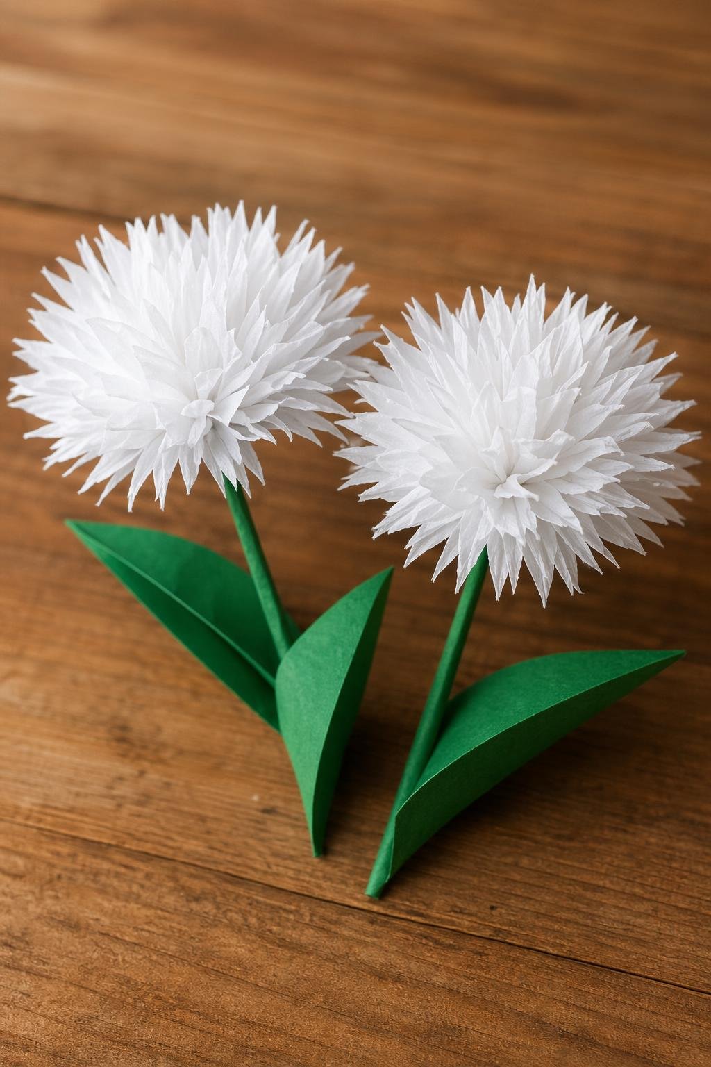 White Flowers Craft with Toilet Paper