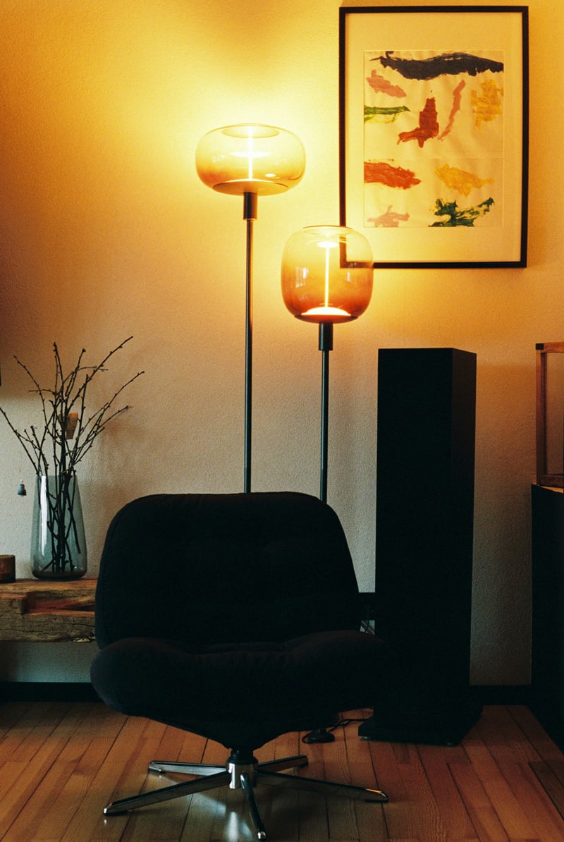 amber glass lamps living room