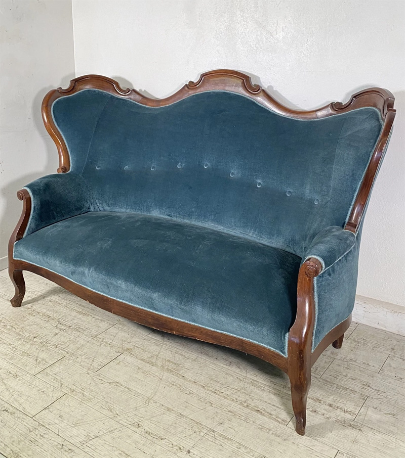 antique blue couch
