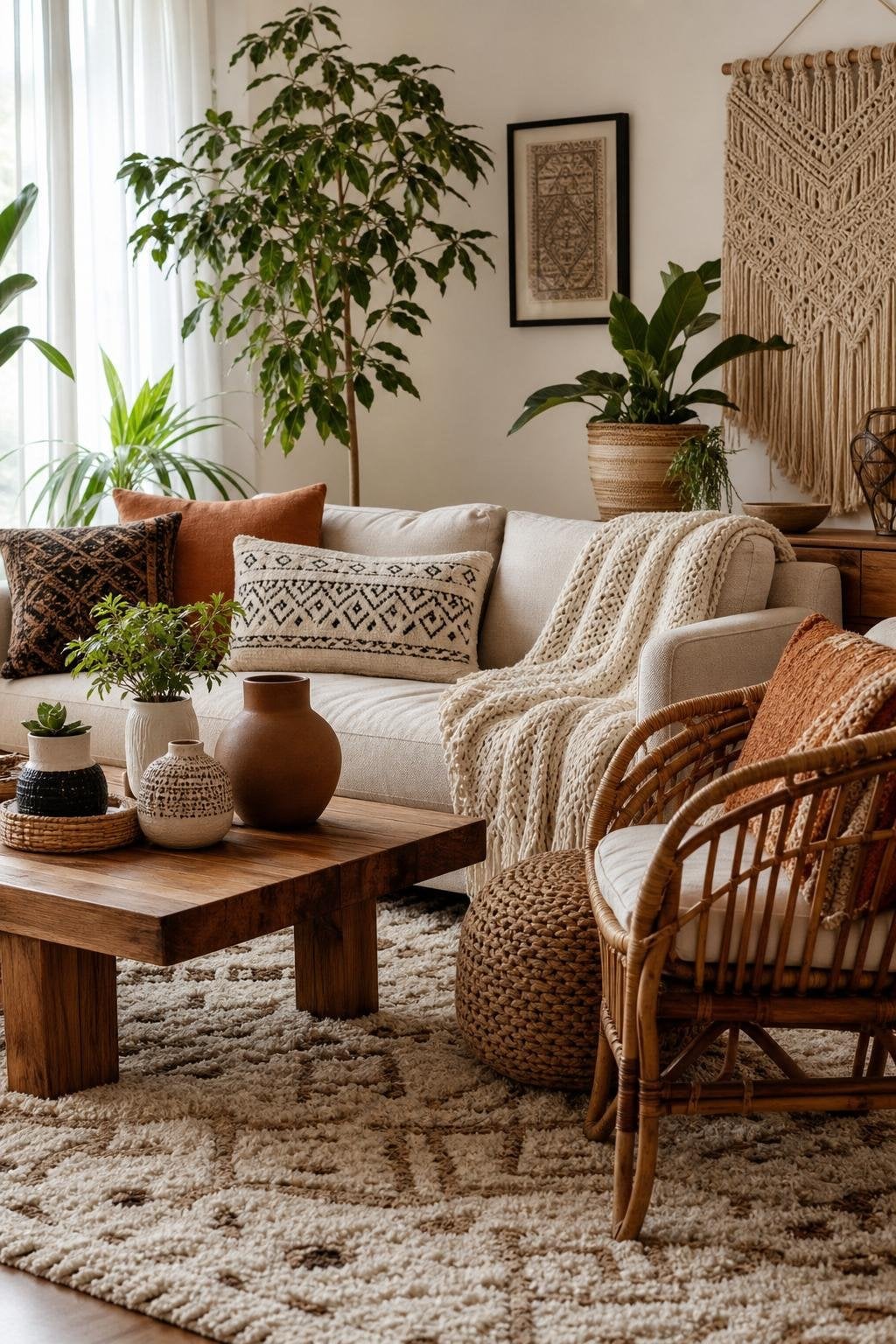 Afro Boho Living Room Decor Idea 1 Modern Seating Area