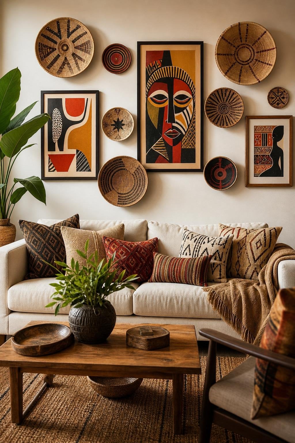 Afro Boho Living Room Decor Idea 5 Wall Art