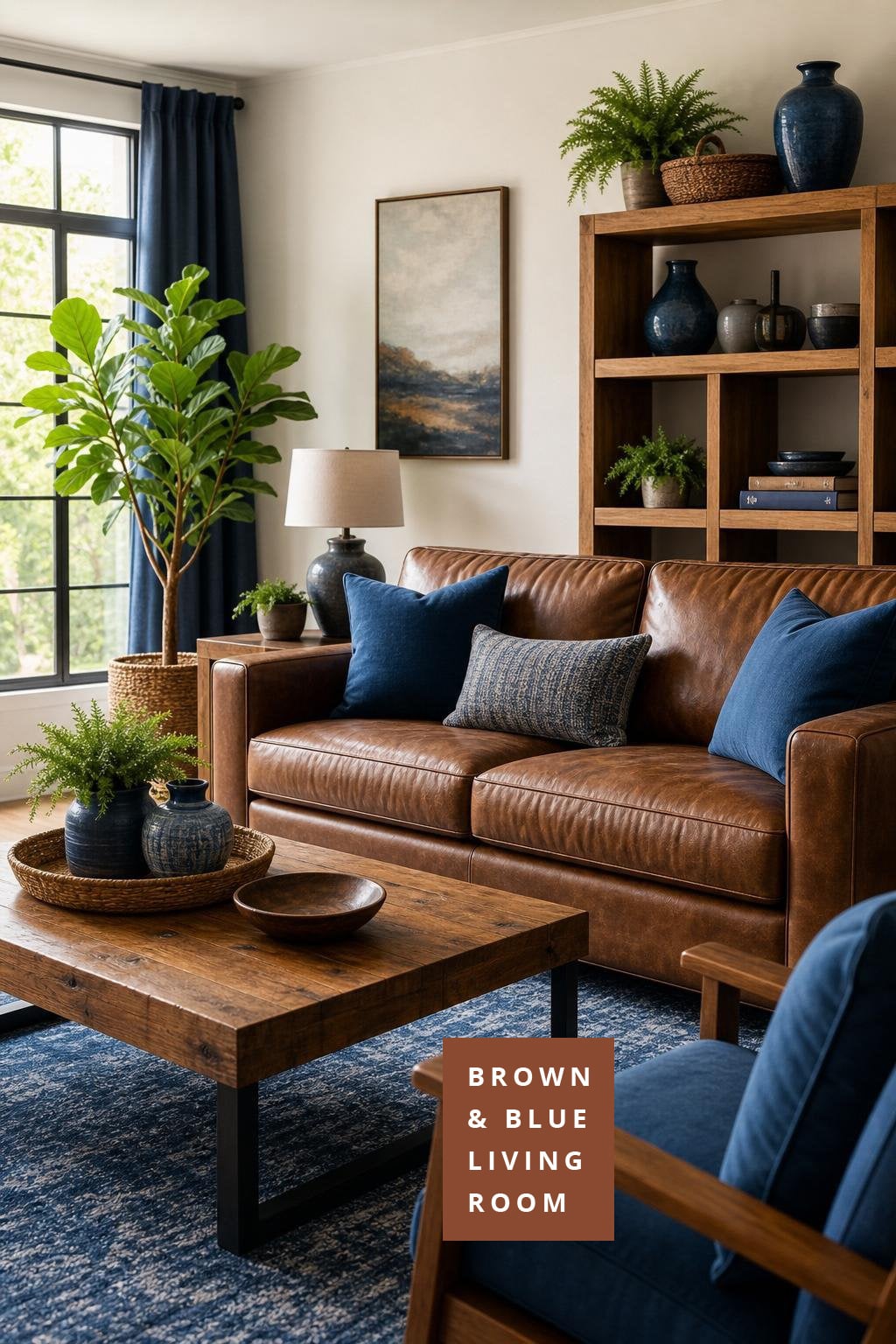 Brown and Blue Living Room Decor Idea 3 Aesthetic Balance