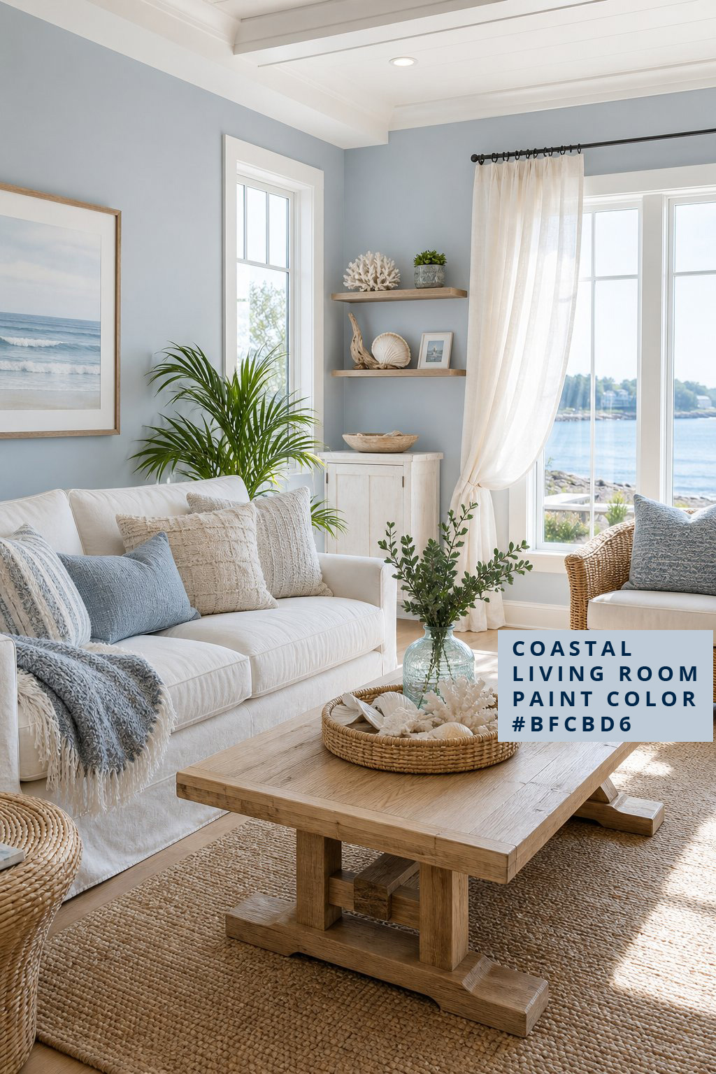 Coastal Living Room Paint Color 1 Saltwater Mist BFCBD6